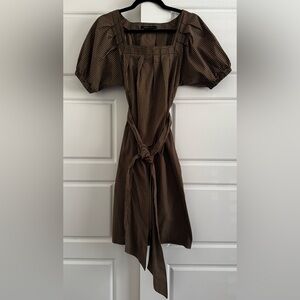 BCBGMaxAzria Brown Plaid Toe Waist Dress